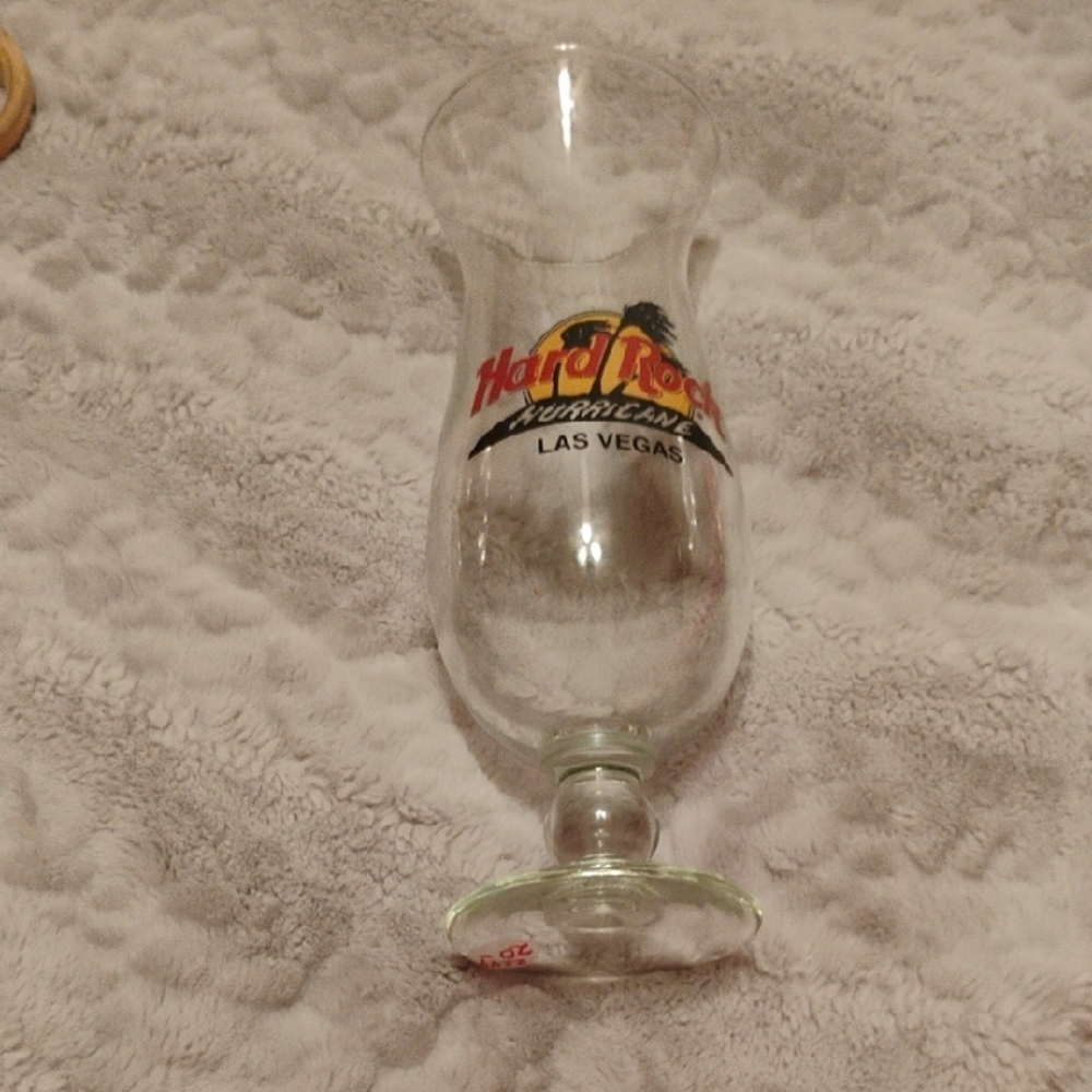 Hard Rock Cafe Las Vegas Hurricane Glass - Clear with Red and Black Accents